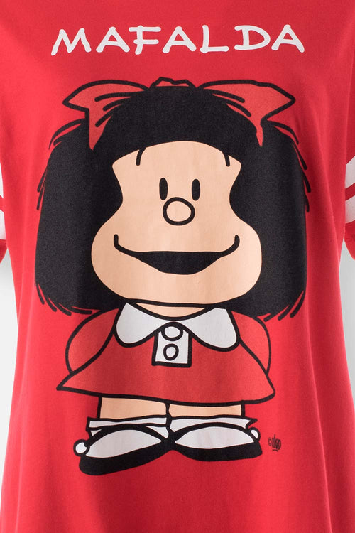 Card slide image -  PIJAMA DE MAFALDA ROJA TIPO BATOLA PARA MUJER