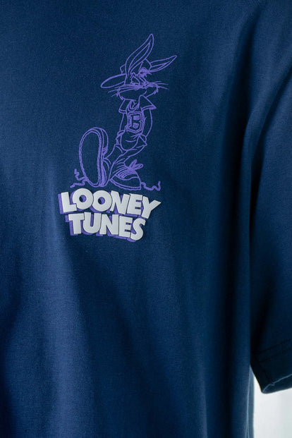 CAMISETA DE LOONEY TUNES MANGA CORTA AZUL PARA HOMBRE