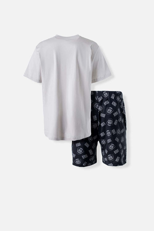 Card slide image -  PIJAMA DE STAR WARS  DE PANTALÓN CORTO GRIS Y NEGRO PARA HOMBRE