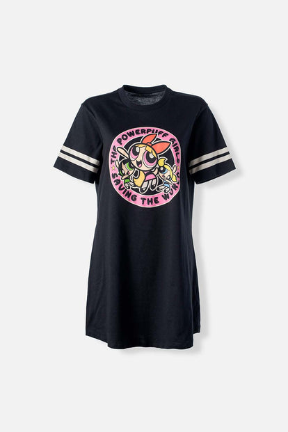 PIJAMA DE LAS CHICAS SUPERPODEROSAS NEGRA TIPO BATOLA PARA MUJER