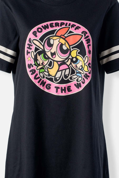 PIJAMA DE LAS CHICAS SUPERPODEROSAS NEGRA TIPO BATOLA PARA MUJER