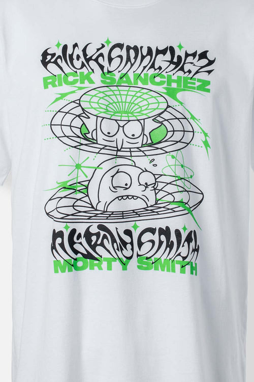 Card slide image -  PIJAMA DE RICK Y MORTY DE PANTALÓN CORTO BLANCO PARA HOMBRE