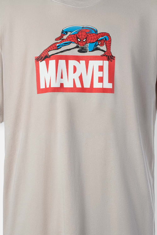 Card slide image -  PIJAMA DE SPIDERMAN DE PANTALÓN CORTO GRIS Y AZUL PARA HOMBRE