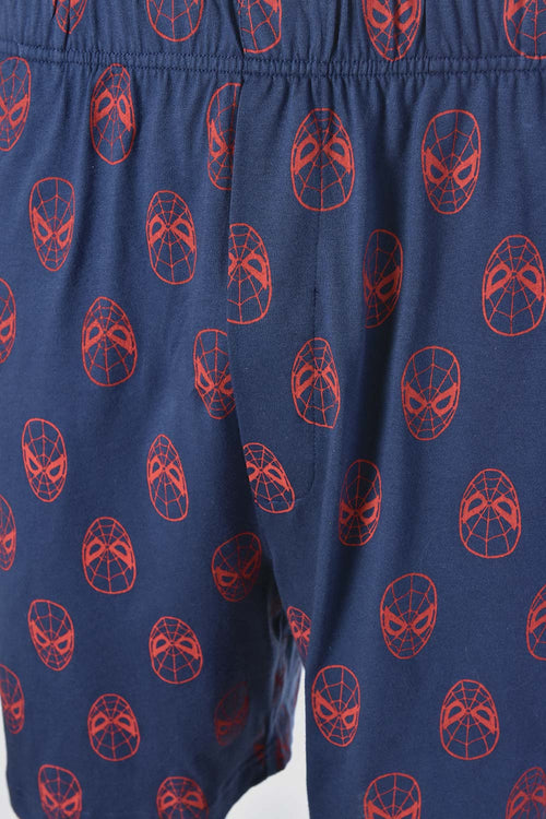 Card slide image -  PIJAMA DE SPIDERMAN DE PANTALÓN CORTO GRIS Y AZUL PARA HOMBRE