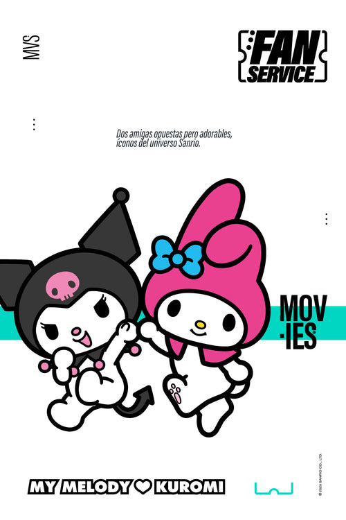 Card slide image -  PIJAMA DE MY MELODY & KUROMI NEGRA TIPO BATOLA PARA MUJER
