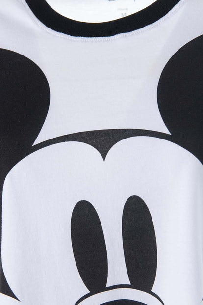 PIJAMA DE MICKEY MOUSE PANTALÓN CORTO BLANCO Y ROJO PARA MUJER