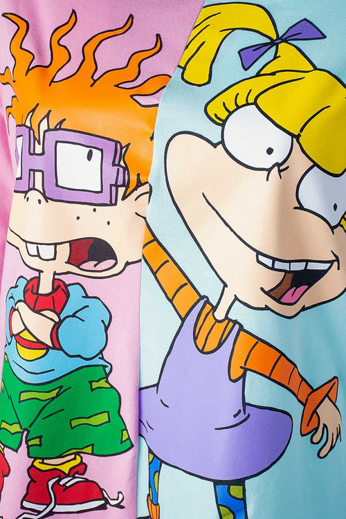 Card slide image -  CAMISETA DE LOS RUGRATS AZUL/ROSADA MANGA CORTA PARA MUJER