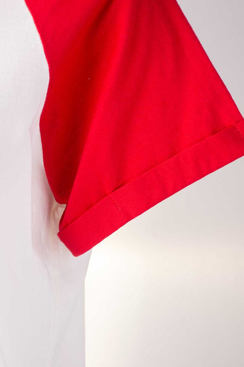 Card slide image -  CAMISETA DE MAFALDA MANGA CORTA MARFIL Y ROJO PARA MUJER
