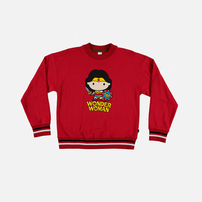  BUZO DE WONDER WOMAN CERRADO ROJO PARA MUJER