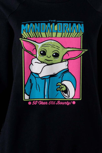 BUZO DE MANDALORIAN CERRADO NEGRO PARA MUJER