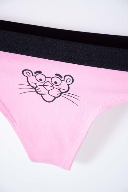  PACK X2 PANTIES DE LA PANTERA ROSA NEGRA Y ROSADA PARA MUJER