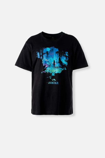  CAMISETA DE AVATAR ESTAMPADA NEGRA PARA HOMBRE