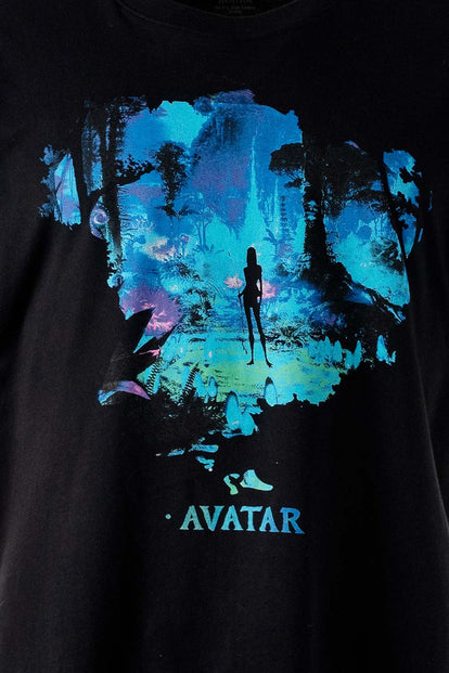  CAMISETA DE AVATAR ESTAMPADA NEGRA PARA HOMBRE
