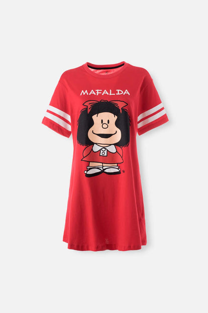  PIJAMA DE MAFALDA ROJA TIPO BATOLA PARA MUJER