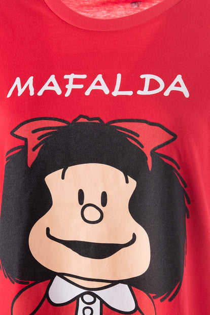  PIJAMA DE MAFALDA ROJA TIPO BATOLA PARA MUJER