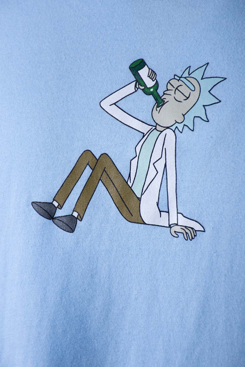 Card slide image -  CAMISETA DE RICK Y MORTY AZUL CLARO ESTAMPADA PARA HOMBRE