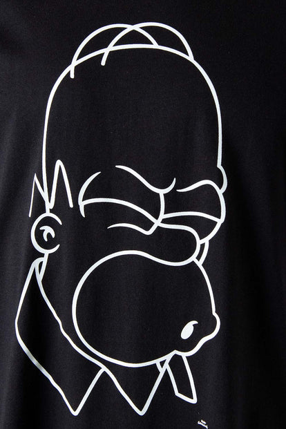  PIJAMA DE LOS SIMPSON NEGRA Y AMARILLA CON PANTALÓN CORTO PARA HOMBRE