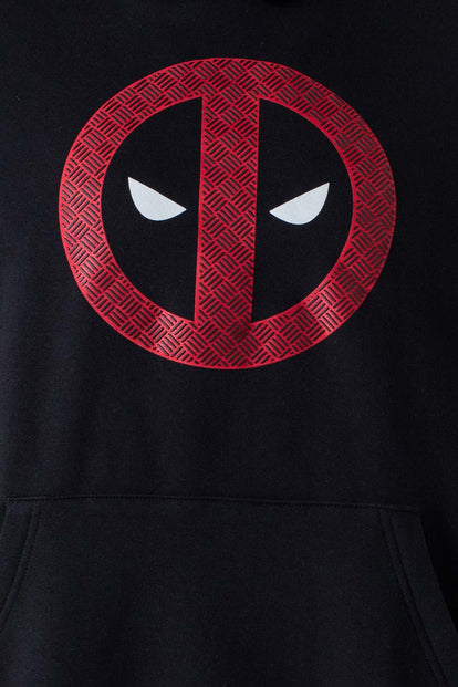 BUZO DE DEADPOOL CERRADO CON CAPUCHA NEGRO PARA HOMBRE