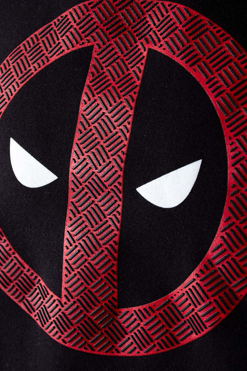 BUZO DE DEADPOOL CERRADO CON CAPUCHA NEGRO PARA HOMBRE