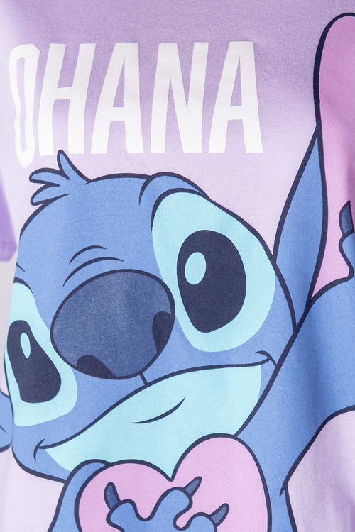 PIJAMA DE STITCH LILA DE PANTALÓN LARGO PARA MUJER