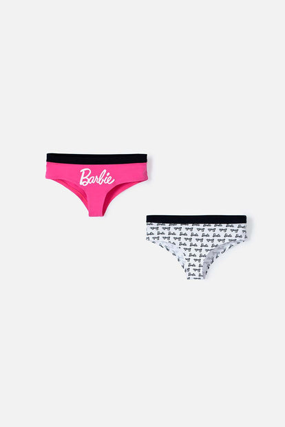  PANTY DUO DE  BARBIE BLANCO Y FUCSIA PARA MUJER
