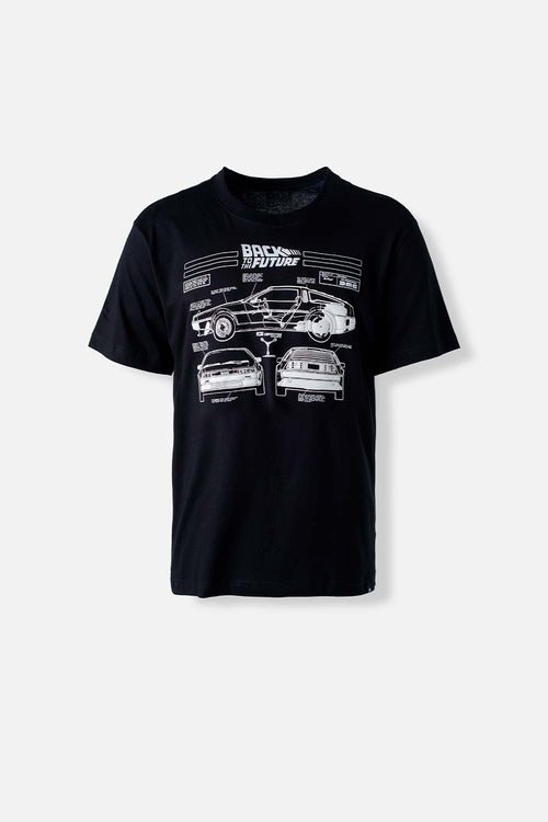 Card slide image -  CAMISETA DE BACK TO THE FUTURE MANGA CORTA NEGRA PARA HOMBRE