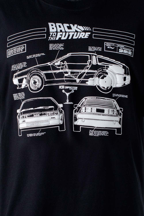Card slide image -  CAMISETA DE BACK TO THE FUTURE MANGA CORTA NEGRA PARA HOMBRE