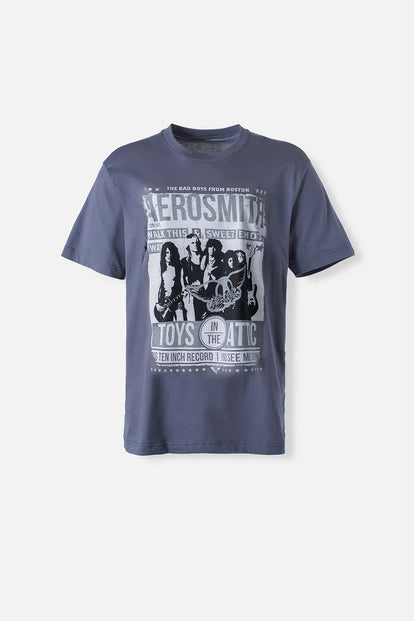  CAMISETA DE AEROSMITH GRIS CUELLO REDONDO GÉNERO NEUTRO