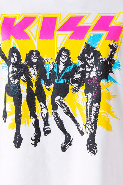  CAMISETA DE KISS MARFIL MANGA CORTA PARA MUJER