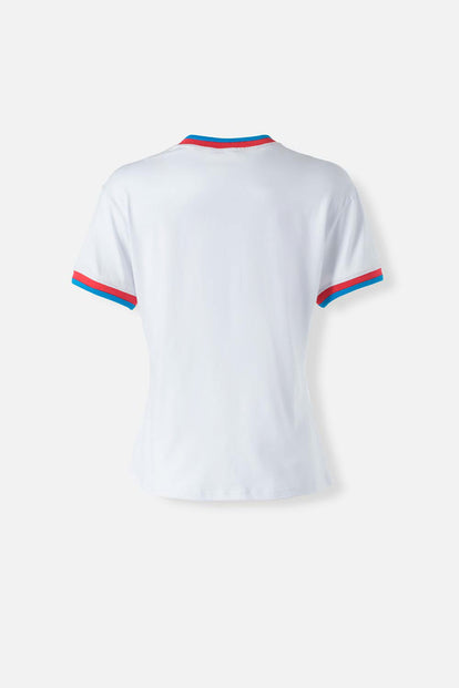  CAMISETA DE LA NASA BLANCA MANGA CORTA PARA MUJER