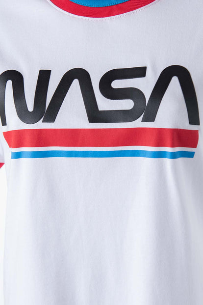  CAMISETA DE LA NASA BLANCA MANGA CORTA PARA MUJER