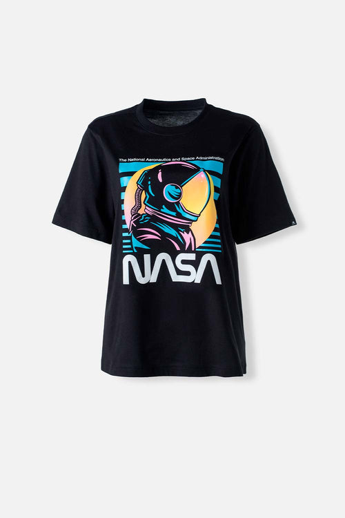 Card slide image -  CAMISETA DE LA NASA NEGRA MANGA CORTA PARA MUJER