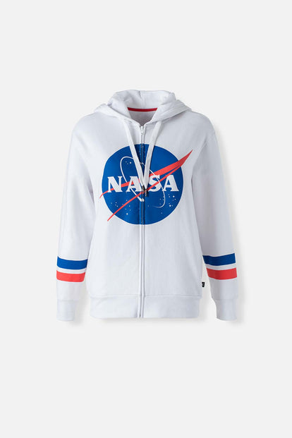  BUZO DE LA NASA BLANCO ABIERTO PARA MUJER