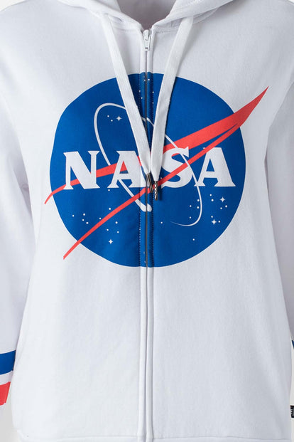  BUZO DE LA NASA BLANCO ABIERTO PARA MUJER
