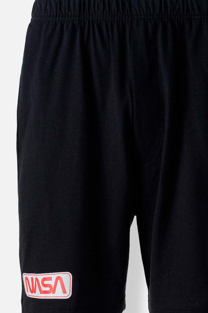 PIJAMA DE LA NASA GRIS Y NEGRA CON PANTALÓN CORTO PARA HOMBRE