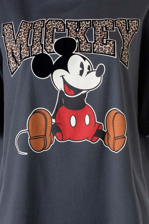 Card slide image -  CAMISETA DE MICKEY MOUSE MANGA CORTA GRIS PARA MUJER