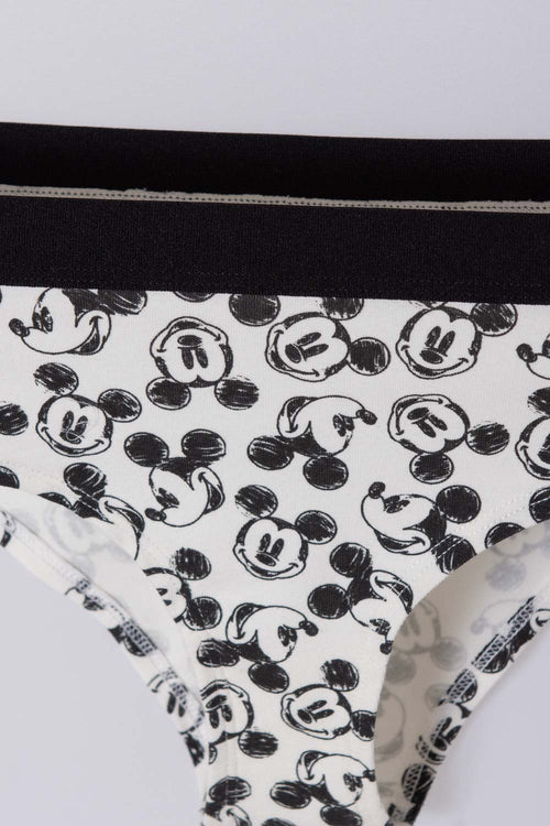 PACK X2 PANTIES DE MINNIE MOUSE NEGRO Y MARFIL PARA MUJER