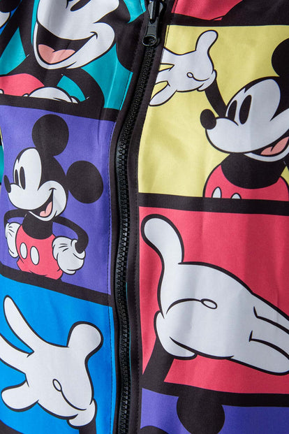 CHAQUETA DOBLE FAZ DE MICKEY MOUSE CON CIERRE MULTICOLOR Y NEGRO PARA MUJER