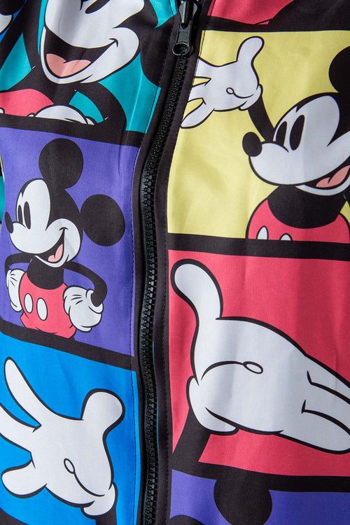 CHAQUETA DOBLE FAZ DE MICKEY MOUSE CON CIERRE MULTICOLOR Y NEGRO PARA MUJER