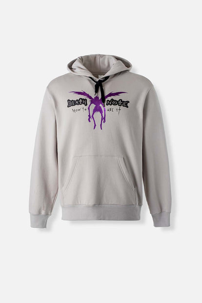  BUZO DE DEATH NOTE CERRADO CON CAPUCHA GRIS NIEBLA GÉNERO NEUTRO