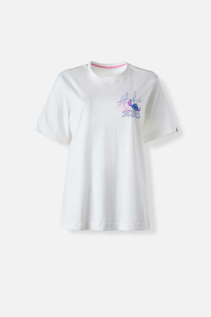 CAMISETA DE STITCH MARFIL REGULAR FIT PARA MUJER