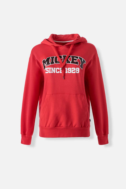  BUZO DE MICKEY MOUSE CERRADO ROJO PARA MUJER