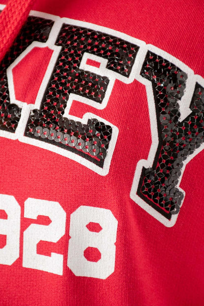 BUZO DE MICKEY MOUSE CERRADO ROJO PARA MUJER