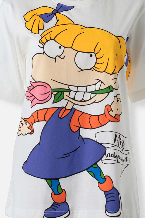 Card slide image -  CAMISETA DE ANGELICA MANGA CORTA MARFIL PARA MUJER