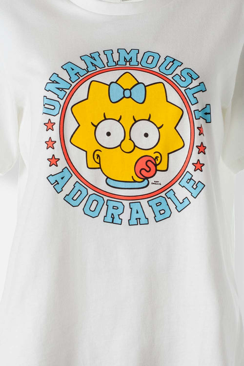 Card slide image -  PIJAMA DE LOS SIMPSON DE PANTALÓN CORTO BLANCO Y AZUL PARA MUJER