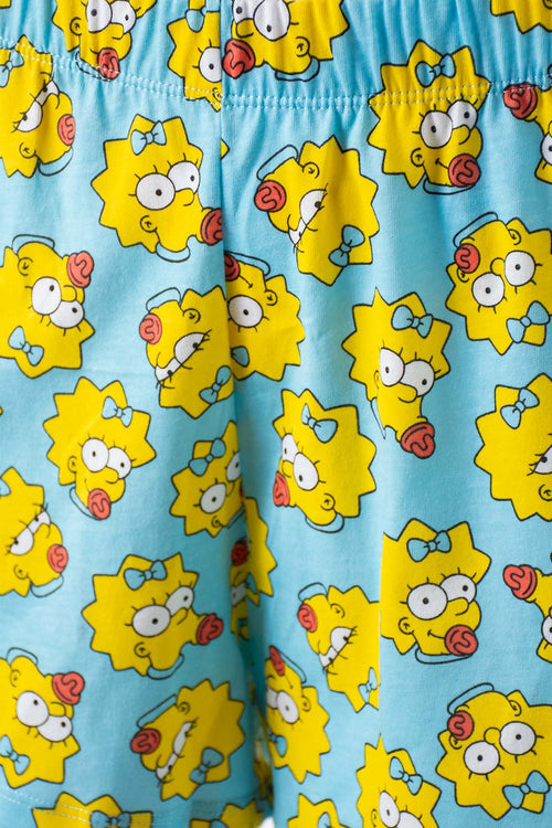 Card slide image -  PIJAMA DE LOS SIMPSON DE PANTALÓN CORTO BLANCO Y AZUL PARA MUJER