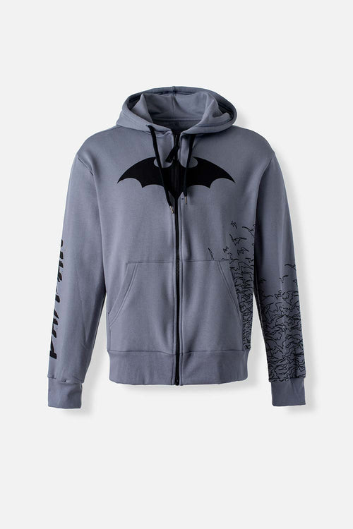 Card slide image -  BUZO DE BATMAN CON CIERRE Y CAPUCHA GRIS PARA HOMBRE
