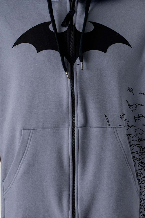 Card slide image -  BUZO DE BATMAN CON CIERRE Y CAPUCHA GRIS PARA HOMBRE