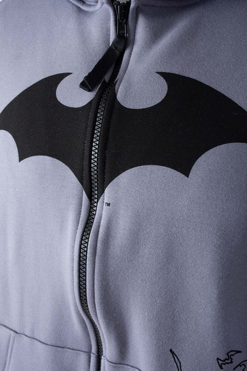 Card slide image -  BUZO DE BATMAN CON CIERRE Y CAPUCHA GRIS PARA HOMBRE