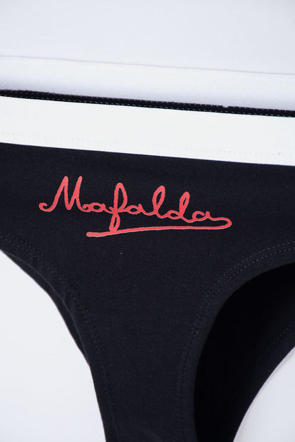  PACK X2 PANTIES DE MAFALDA NEGRO Y BLANCO PARA MUJER